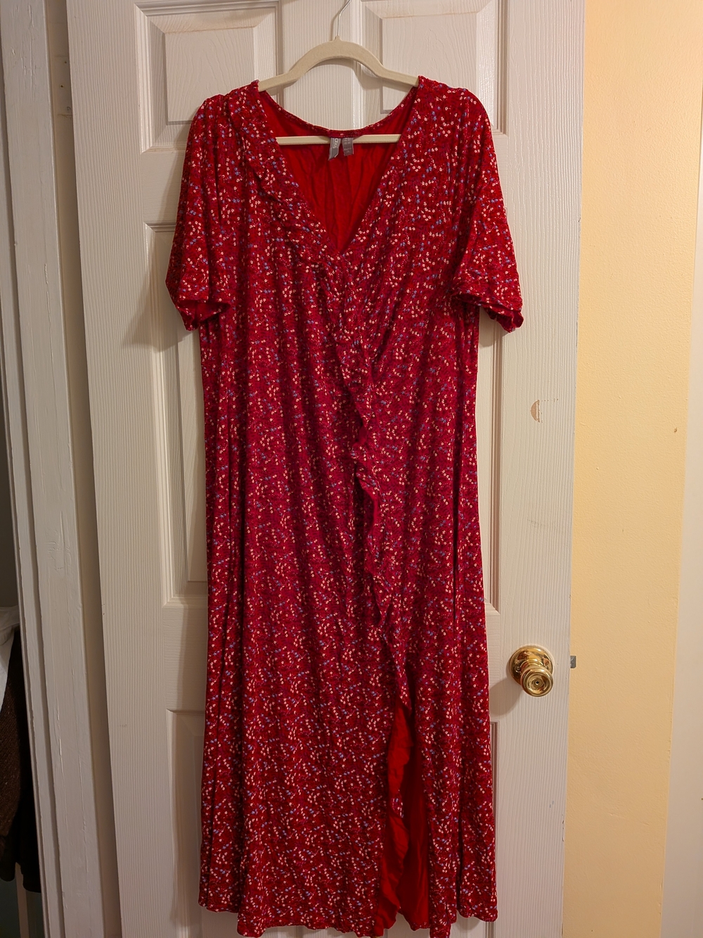 ASOS Plus Floral Ruffled Maxi Dress